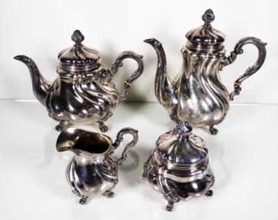 Vierteiliges Kaffee- und Teeservice, Gebrüder Deyhle, Schwäbisch Gmünd um 1900 - Porcellana, vetro e oggetti da collezione