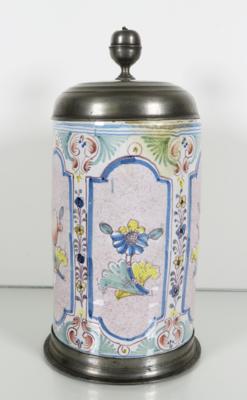 Walzenkrug, Deutsch, 2. Hälfte 18. Jahrhundert - Porcellana, vetro e oggetti da collezione