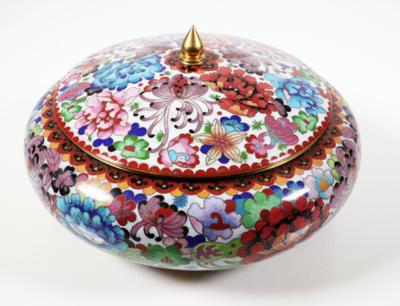 Cloisonné Schale mit Deckel, China, 20. Jahrhundert - Porcellana, vetro e oggetti da collezione