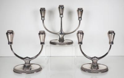 Drei Kerzenleuchter - Fa. G. Bechlte, Pforzheim, 20. Jahrhundert - Porcelain, glass and collectibles