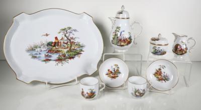 Tête-à-tête für Mokka, Höchster Porzellanmanufaktur, 2. Hälfte 20. Jahrhundert - Porcellana, vetro e oggetti da collezione