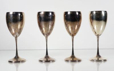 Vier Silberpokale, Italien, 2. Hälfte 20. Jahrhundert - Porcellana, vetro e oggetti da collezione