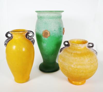 3 Vasen, Murano, 2. Hälfte 20. Jahrhundert - Porzellan, Glas und Sammelgegenstände