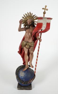 Christus als Auferstandener, Alpenländisch, 18./19. Jahrhundert - Porzellan, Glas und Sammelgegenstände