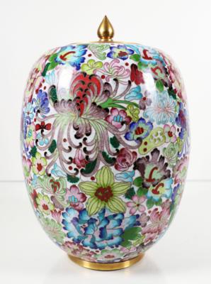 Cloisonné Deckelgefäß, China,20. Jahrhundert - Porcelain, glass and collectibles