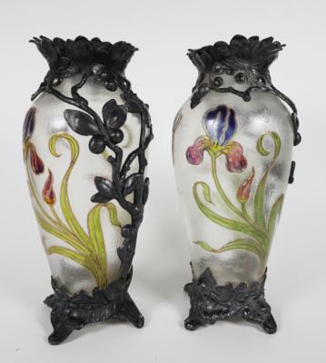Jugendstil Vasenpaar, um 1900 - Porcelán, sklo a sběratelské předměty