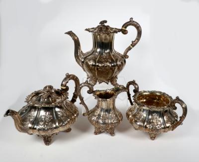 Londoner William IV Silber Kaffee- und Teeservice, Joseph &  Albert Savory um 1836 - Porcelain, glass and collectibles