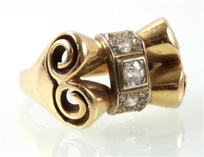 Altschliffbrillant-DiamantRing zus. ca. 0,30 ct - Jewellery