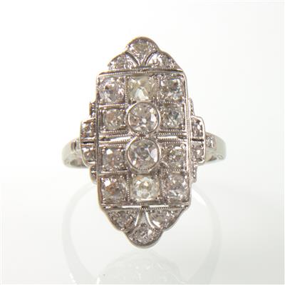 Altschliffbrillant-Diamantring zus. ca. 1,40 ct - Jewellery