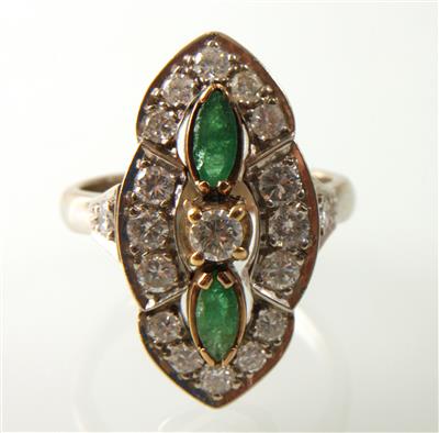 Smaragd Brillantdamenring - Jewellery