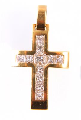 Diamantkreuz zus. ca. 1 ct - Schmuck, Uhren und Antiquitäten