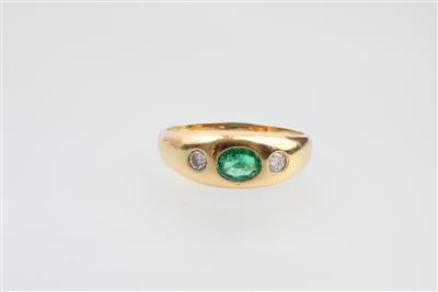Brillant Smaragd Allianz Ring - Bilder, Schmuck und Uhren